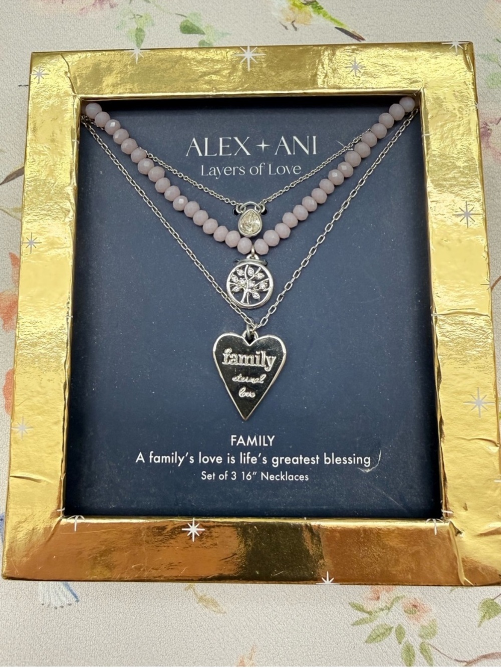 Alex and Ani- Layers of Love Family Necklace Gift Set- NIB